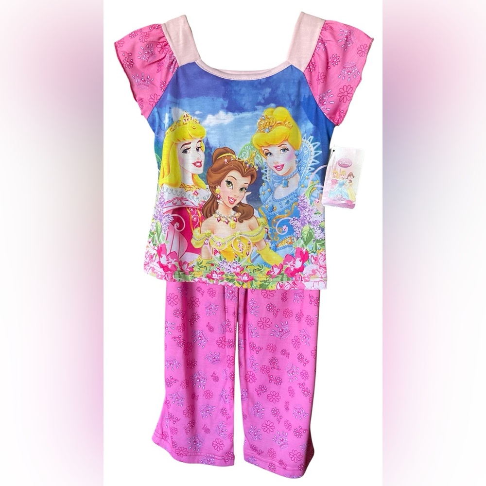 Disney Princess Pink and Blue Kids Pajama Set size 4